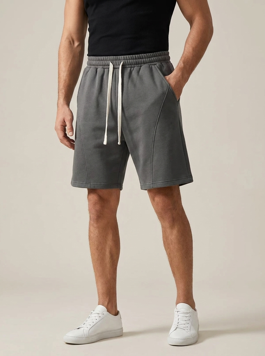 Unisex Solid Pocket Waist Shorts