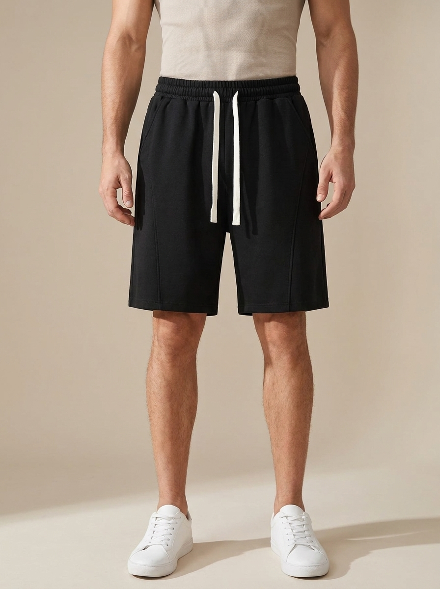 Unisex Solid Pocket Waist Shorts