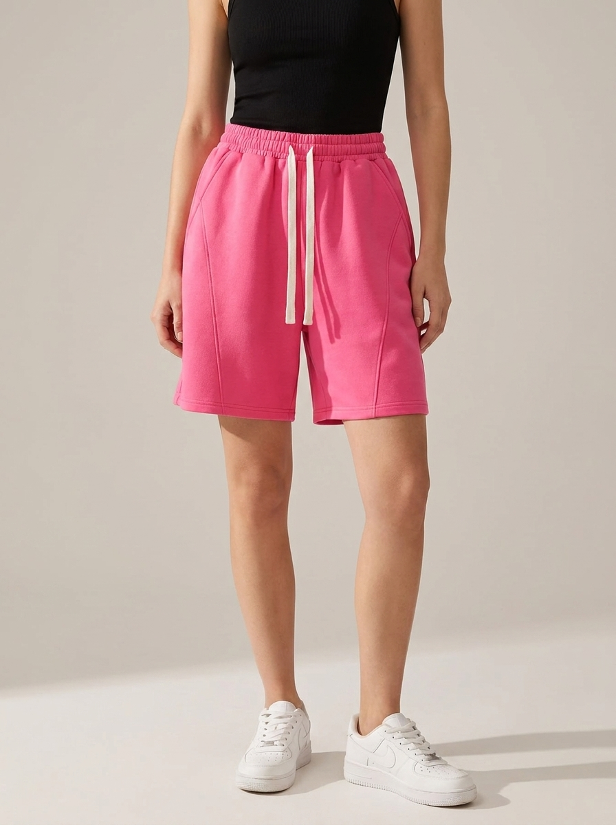 Unisex Solid Pocket Waist Shorts