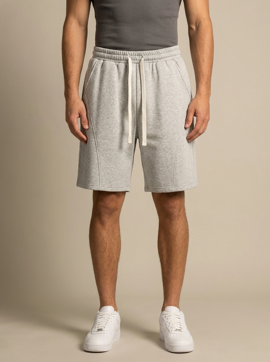 Unisex Solid Pocket Waist Shorts